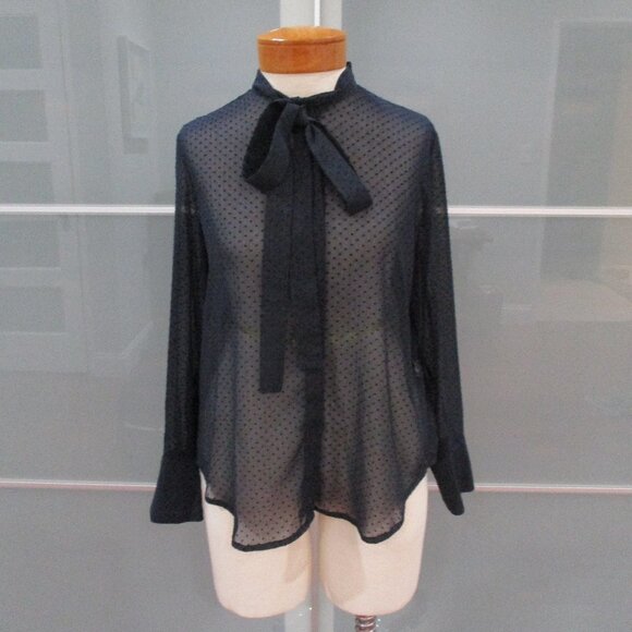 Banana Republic Tops - Banana Republic Long Sleeve Sheer Bow Tie Blouse